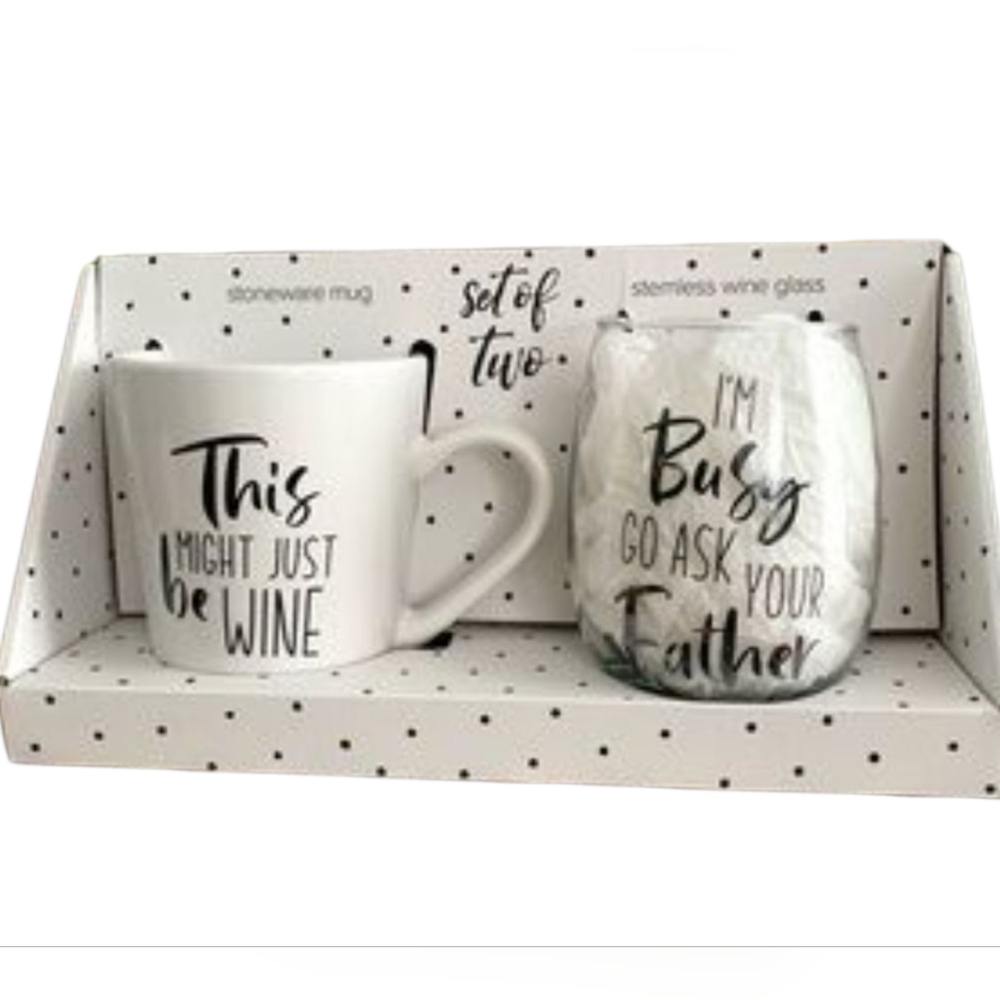 New Home Essentials Polka Dot Mug Set Mug And Glass cup